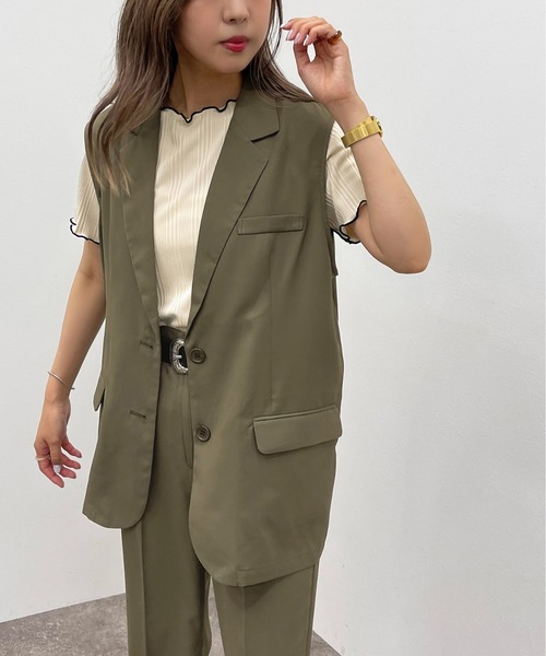 apres jour mignon（アプレジュールミニョン）の「ノースリジレ 【SETUP可能】【ZOZOTOWN限定アイテム】（ベスト・レディース・チャコールグレー/ブラック/カーキ/パープル・フリー/X-LARGE）」の20枚目の写真