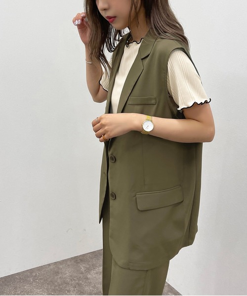 apres jour mignon（アプレジュールミニョン）の「ノースリジレ 【SETUP可能】【ZOZOTOWN限定アイテム】（ベスト・レディース・チャコールグレー/ブラック/カーキ/パープル・フリー/X-LARGE）」の21枚目の写真