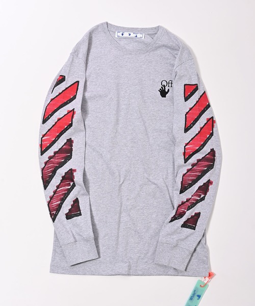 off white（オフホワイト）の「OFF WHITE (オフ ホワイト) MARKER メランジ長袖Tシャツ（Tシャツ/カットソー・メンズ・グレー・S/M/XS）」の2枚目の写真