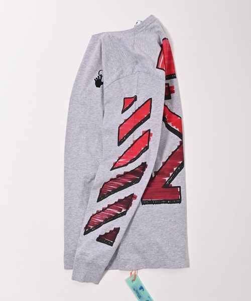 off white（オフホワイト）の「OFF WHITE (オフ ホワイト) MARKER メランジ長袖Tシャツ（Tシャツ/カットソー・メンズ・グレー・S/M/XS）」の3枚目の写真