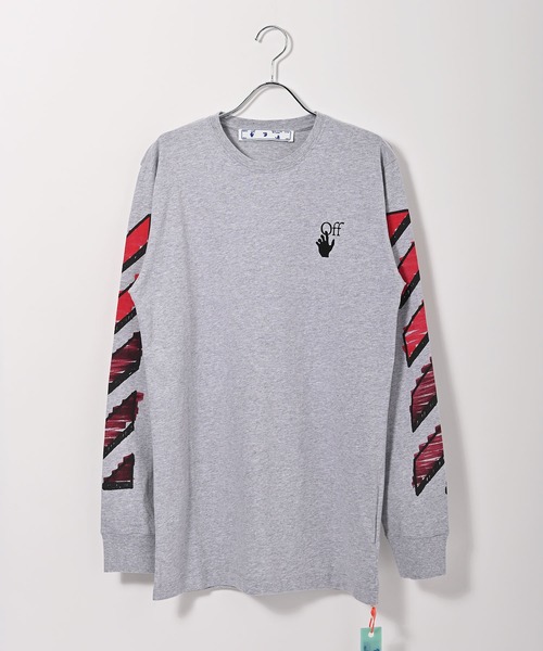 off white（オフホワイト）の「OFF WHITE (オフ ホワイト) MARKER メランジ長袖Tシャツ（Tシャツ/カットソー・メンズ・グレー・S/M/XS）」の4枚目の写真