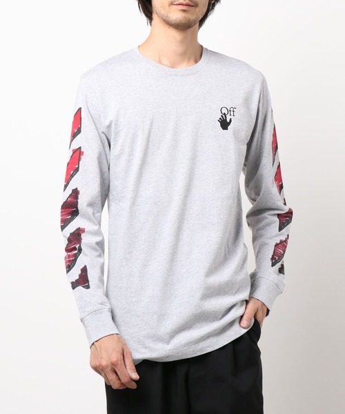 off white（オフホワイト）の「OFF WHITE (オフ ホワイト) MARKER メランジ長袖Tシャツ（Tシャツ/カットソー・メンズ・グレー・S/M/XS）」の14枚目の写真