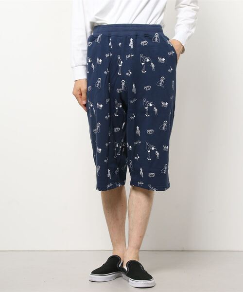 WESTSEA(ウエストシー)の「WEB限定 総柄 無地 スウェット ハーフパンツ(膝下)(スウェットパンツ・メンズ・ホワイト×ブルー/グレー系その他/ブラック系その他/杢グレー/グリーン系カモフラージュ/ブラック/ブラック系その他3/ネイビー/ブラック系その他5/ブラック系その他4/ブラック系その他2/ブラック系その他6/ブルー系その他・M/XL/S/L)」の13枚目の写真
