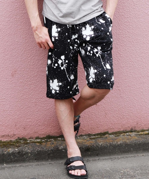 WESTSEA(ウエストシー)の「WEB限定 総柄 無地 スウェット ハーフパンツ(膝下)(スウェットパンツ・メンズ・ホワイト×ブルー/グレー系その他/ブラック系その他/杢グレー/グリーン系カモフラージュ/ブラック/ブラック系その他3/ネイビー/ブラック系その他5/ブラック系その他4/ブラック系その他2/ブラック系その他6/ブルー系その他・M/XL/S/L)」の7枚目の写真