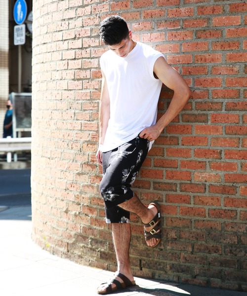 WESTSEA(ウエストシー)の「WEB限定 総柄 無地 スウェット ハーフパンツ(膝下)(スウェットパンツ・メンズ・ホワイト×ブルー/グレー系その他/ブラック系その他/杢グレー/グリーン系カモフラージュ/ブラック/ブラック系その他3/ネイビー/ブラック系その他5/ブラック系その他4/ブラック系その他2/ブラック系その他6/ブルー系その他・M/XL/S/L)」の17枚目の写真