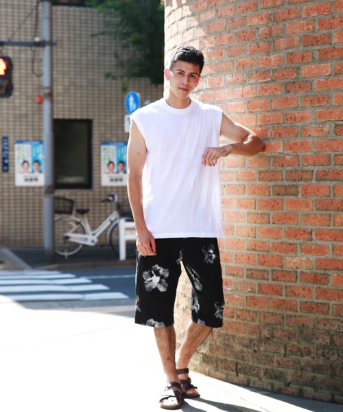 WESTSEA(ウエストシー)の「WEB限定 総柄 無地 スウェット ハーフパンツ(膝下)(スウェットパンツ・メンズ・ホワイト×ブルー/グレー系その他/ブラック系その他/杢グレー/グリーン系カモフラージュ/ブラック/ブラック系その他3/ネイビー/ブラック系その他5/ブラック系その他4/ブラック系その他2/ブラック系その他6/ブルー系その他・M/XL/S/L)」の15枚目の写真