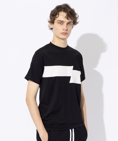 5351 POUR LES HOMMES(ゴーサンゴーイチプールオム)の「【BLANC】スラッシュボーダー 半袖 Tシャツ(Tシャツ/カットソー・メンズ・ネイビー/ブラック・46/48)」の2枚目の写真