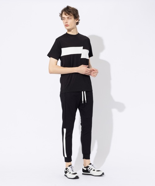 5351 POUR LES HOMMES(ゴーサンゴーイチプールオム)の「【BLANC】スラッシュボーダー 半袖 Tシャツ(Tシャツ/カットソー・メンズ・ネイビー/ブラック・46/48)」の3枚目の写真
