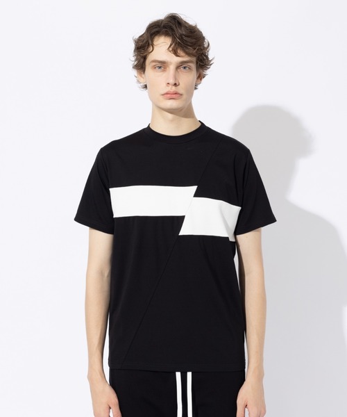 5351 POUR LES HOMMES(ゴーサンゴーイチプールオム)の「【BLANC】スラッシュボーダー 半袖 Tシャツ(Tシャツ/カットソー・メンズ・ネイビー/ブラック・46/48)」の4枚目の写真