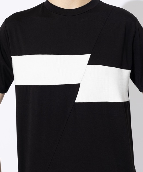 5351 POUR LES HOMMES(ゴーサンゴーイチプールオム)の「【BLANC】スラッシュボーダー 半袖 Tシャツ(Tシャツ/カットソー・メンズ・ネイビー/ブラック・46/48)」の8枚目の写真