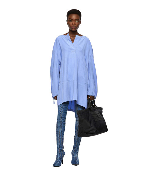 DIESEL(ディーゼル)の「レディース サステナブル シャツ プルオーバー ルーズシルエット(シャツ/ブラウス・レディース・ホワイト/ブルー・SMALL/MEDIUM/X-SMALL/XX-SMALL)」の10枚目の写真