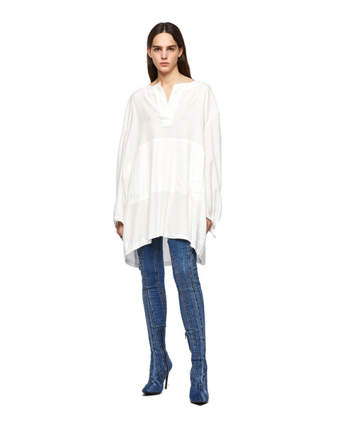 DIESEL(ディーゼル)の「レディース サステナブル シャツ プルオーバー ルーズシルエット(シャツ/ブラウス・レディース・ホワイト/ブルー・SMALL/MEDIUM/X-SMALL/XX-SMALL)」の17枚目の写真