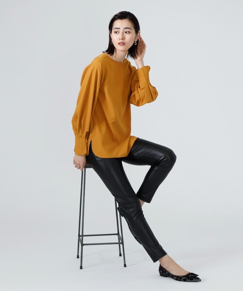 CAST:(キャストコロン)の「ソフトタイプライターブラウス(シャツ/ブラウス・レディース・ベージュ/イエロー/ブラック・M)」の8枚目の写真