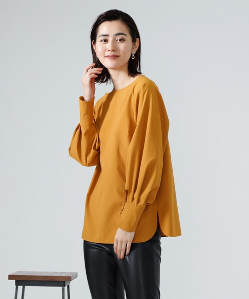 CAST:(キャストコロン)の「ソフトタイプライターブラウス(シャツ/ブラウス・レディース・ベージュ/イエロー/ブラック・M)」の7枚目の写真