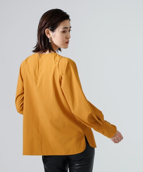 CAST:(キャストコロン)の「ソフトタイプライターブラウス(シャツ/ブラウス・レディース・ベージュ/イエロー/ブラック・M)」の6枚目の写真