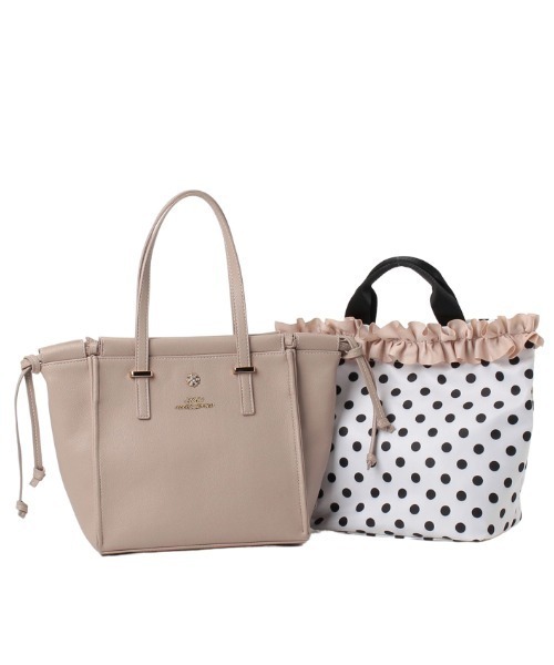 LITTLE ACCESSORIES（リトルアクセサリーズ）の「フリルのバッグイン付き３WAYトートバッグ（トートバッグ・レディース・ブラック/ベージュ/パープル/ネイビー・フリー）」の21枚目の写真