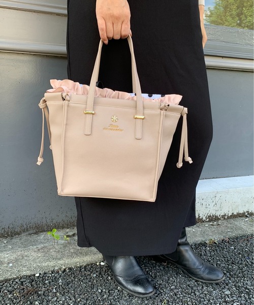 LITTLE ACCESSORIES（リトルアクセサリーズ）の「フリルのバッグイン付き３WAYトートバッグ（トートバッグ・レディース・ブラック/ベージュ/パープル/ネイビー・フリー）」の9枚目の写真