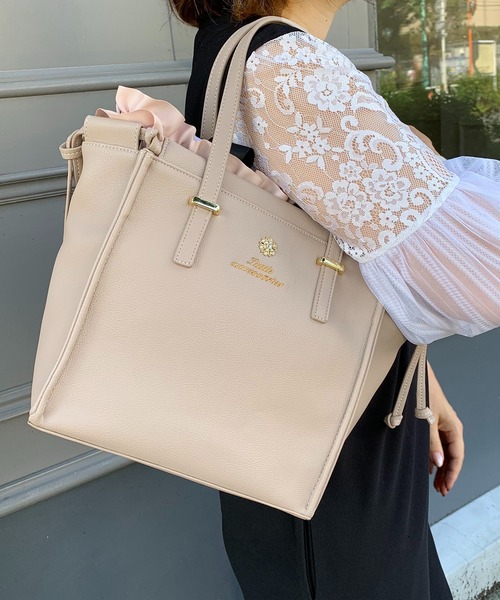 LITTLE ACCESSORIES（リトルアクセサリーズ）の「フリルのバッグイン付き３WAYトートバッグ（トートバッグ・レディース・ブラック/ベージュ/パープル/ネイビー・フリー）」の10枚目の写真