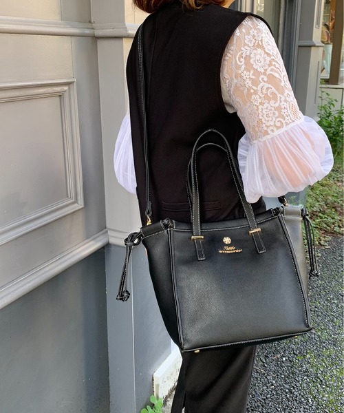 LITTLE ACCESSORIES（リトルアクセサリーズ）の「フリルのバッグイン付き３WAYトートバッグ（トートバッグ・レディース・ブラック/ベージュ/パープル/ネイビー・フリー）」の6枚目の写真