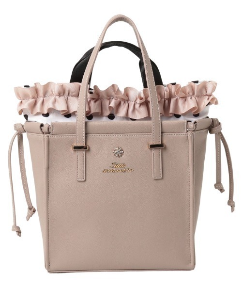 LITTLE ACCESSORIES（リトルアクセサリーズ）の「フリルのバッグイン付き３WAYトートバッグ（トートバッグ・レディース・ブラック/ベージュ/パープル/ネイビー・フリー）」の8枚目の写真