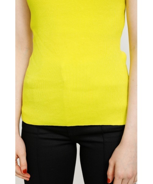 SLY（スライ）の「ASYMMETRY SLASH T/T アシンメトリー タンクトップ（タンクトップ・レディース・ホワイト/ライム/ブラウン/ブラック・FREE）」の7枚目の写真