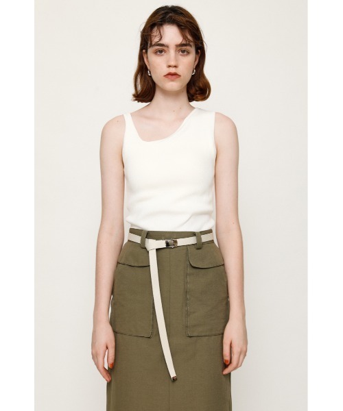 SLY（スライ）の「ASYMMETRY SLASH T/T アシンメトリー タンクトップ（タンクトップ・レディース・ホワイト/ライム/ブラウン/ブラック・FREE）」の11枚目の写真