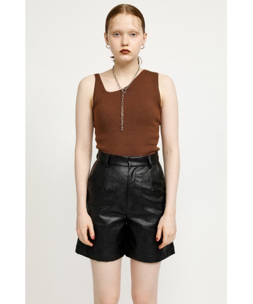 SLY（スライ）の「ASYMMETRY SLASH T/T アシンメトリー タンクトップ（タンクトップ・レディース・ホワイト/ライム/ブラウン/ブラック・FREE）」の9枚目の写真