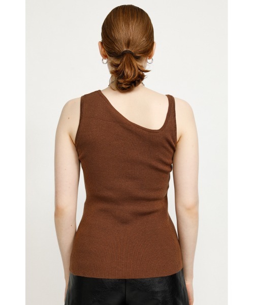 SLY（スライ）の「ASYMMETRY SLASH T/T アシンメトリー タンクトップ（タンクトップ・レディース・ホワイト/ライム/ブラウン/ブラック・FREE）」の6枚目の写真