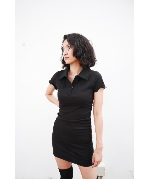 FIG&VIPER(フィグアンドバイパー)の「衿付きComfyカットOP(Tシャツ/カットソー・レディース・グレー/ブラック/ピンク・FREE)」の2枚目の写真