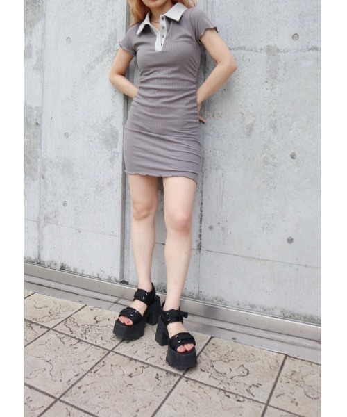 FIG&VIPER(フィグアンドバイパー)の「衿付きComfyカットOP(Tシャツ/カットソー・レディース・グレー/ブラック/ピンク・FREE)」の8枚目の写真