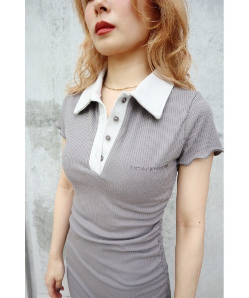 FIG&VIPER(フィグアンドバイパー)の「衿付きComfyカットOP(Tシャツ/カットソー・レディース・グレー/ブラック/ピンク・FREE)」の14枚目の写真