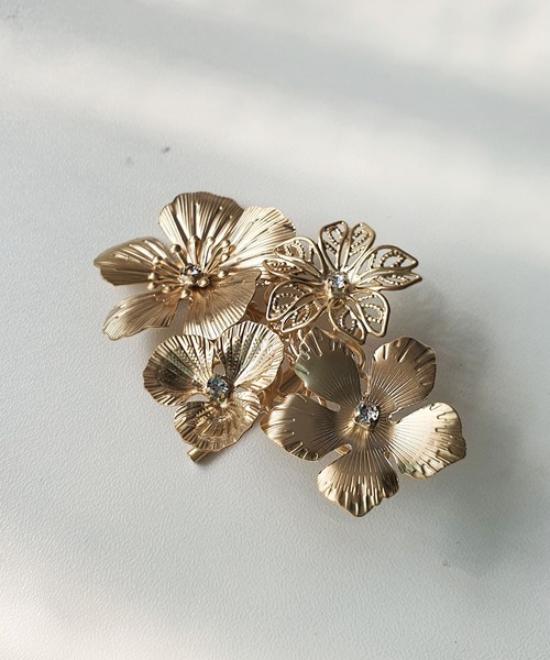 CEMONEMO（セモネモ）の「サクラモチーフ メタル ヘアピアス（バレッタ/ヘアクリップ・レディース・ゴールド/ゴールド系その他・FREE）」の18枚目の写真