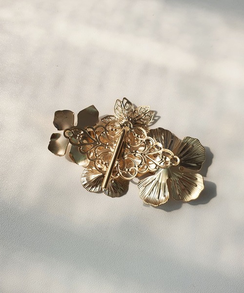 CEMONEMO（セモネモ）の「サクラモチーフ メタル ヘアピアス（バレッタ/ヘアクリップ・レディース・ゴールド/ゴールド系その他・FREE）」の19枚目の写真