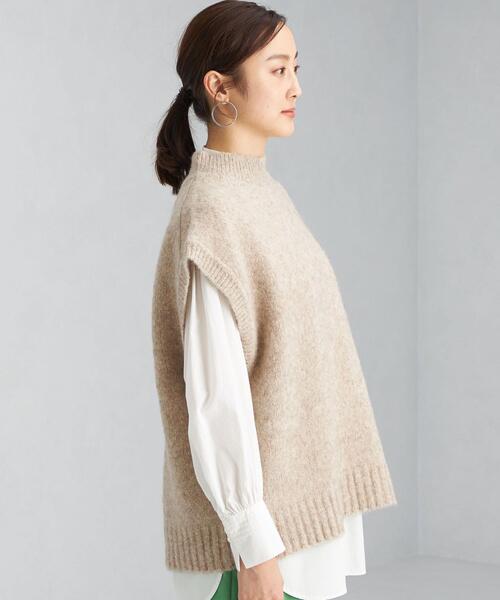 green label relaxing（グリーンレーベルリラクシング）の「YAK MIX ハイネック ニット ベスト（ベスト・レディース・ベージュ/ナチュラル・FREE）」の14枚目の写真