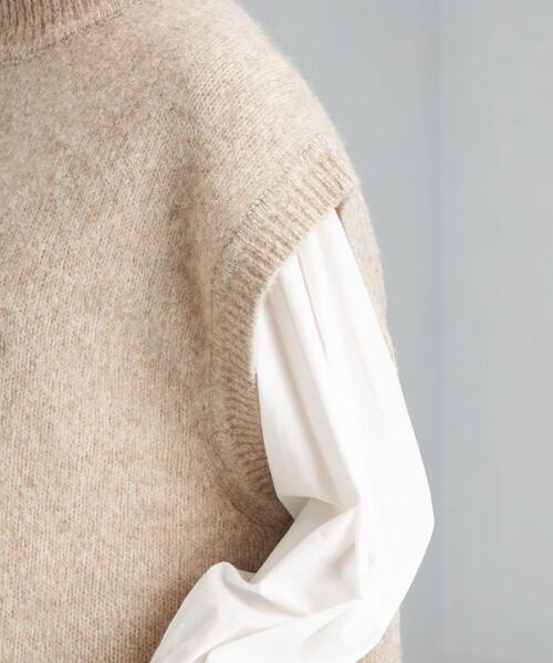 green label relaxing（グリーンレーベルリラクシング）の「YAK MIX ハイネック ニット ベスト（ベスト・レディース・ベージュ/ナチュラル・FREE）」の5枚目の写真