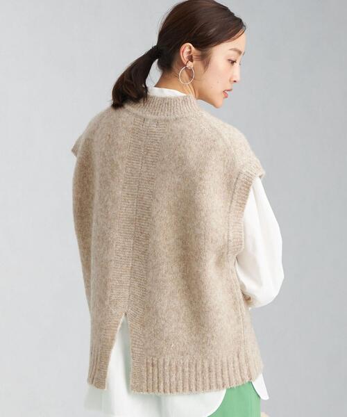 green label relaxing（グリーンレーベルリラクシング）の「YAK MIX ハイネック ニット ベスト（ベスト・レディース・ベージュ/ナチュラル・FREE）」の8枚目の写真