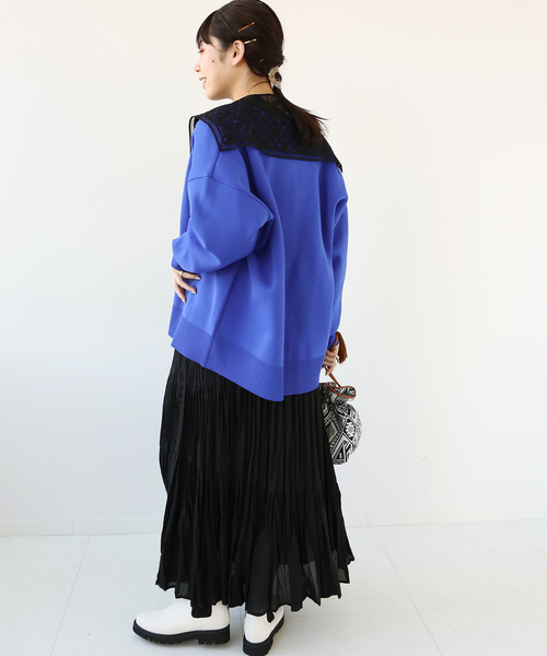 Simplicite（サンプリシテ）の「クルーネックダンボールカーディガン◆（カーディガン/ボレロ・レディース・ブラック/ピンク/ブルー系その他/ナチュラル/グリーン・FREE）」の22枚目の写真