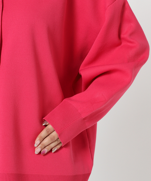 Simplicite（サンプリシテ）の「クルーネックダンボールカーディガン◆（カーディガン/ボレロ・レディース・ブラック/ピンク/ブルー系その他/ナチュラル/グリーン・FREE）」の11枚目の写真