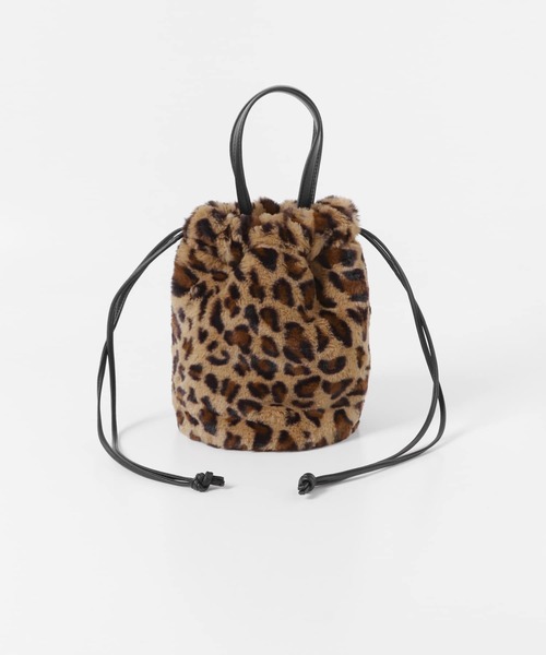 URBAN RESEARCH Sonny Label（アーバンリサーチサニーレーベル）の「リバーシブルボア巾着バッグ（ハンドバッグ・レディース・グレー/オフホワイト/アニマル・ONE）」の12枚目の写真