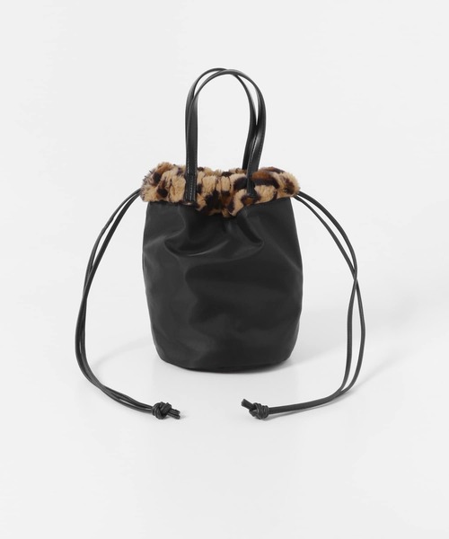 URBAN RESEARCH Sonny Label（アーバンリサーチサニーレーベル）の「リバーシブルボア巾着バッグ（ハンドバッグ・レディース・グレー/オフホワイト/アニマル・ONE）」の13枚目の写真