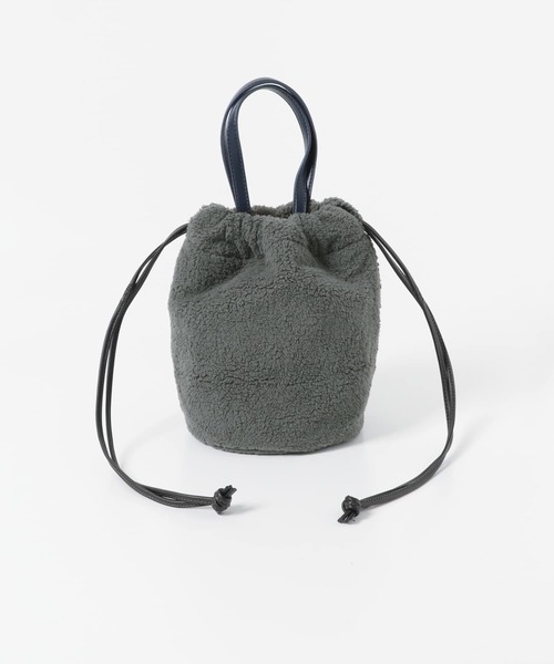 URBAN RESEARCH Sonny Label（アーバンリサーチサニーレーベル）の「リバーシブルボア巾着バッグ（ハンドバッグ・レディース・グレー/オフホワイト/アニマル・ONE）」の14枚目の写真