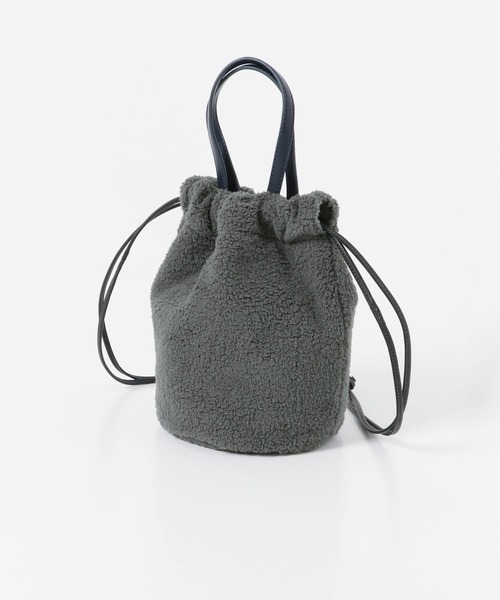 URBAN RESEARCH Sonny Label（アーバンリサーチサニーレーベル）の「リバーシブルボア巾着バッグ（ハンドバッグ・レディース・グレー/オフホワイト/アニマル・ONE）」の16枚目の写真