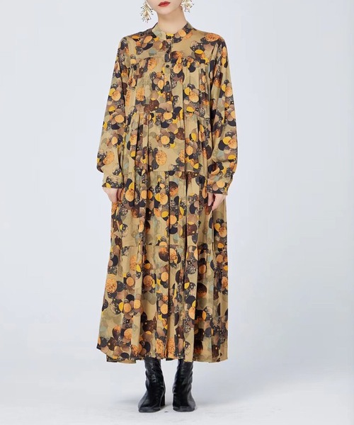 セール ペイント柄 花柄 ヒョウ柄ワンピース ワンピース Myrdal ミュルダール のファッション通販 Zozotown