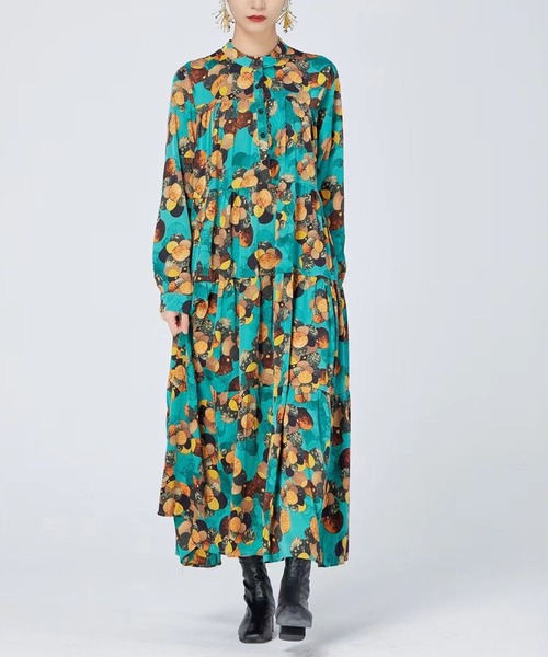 ワンピース Myrdal ミュルダール のワンピース ペイント柄 花柄 ヒョウ柄ワンピース g g g g g a a a を購入できます Lhelbie ワンピース ドレス ペイント柄 花柄 ヒョウ柄ワンピース ワンピース Myrdal