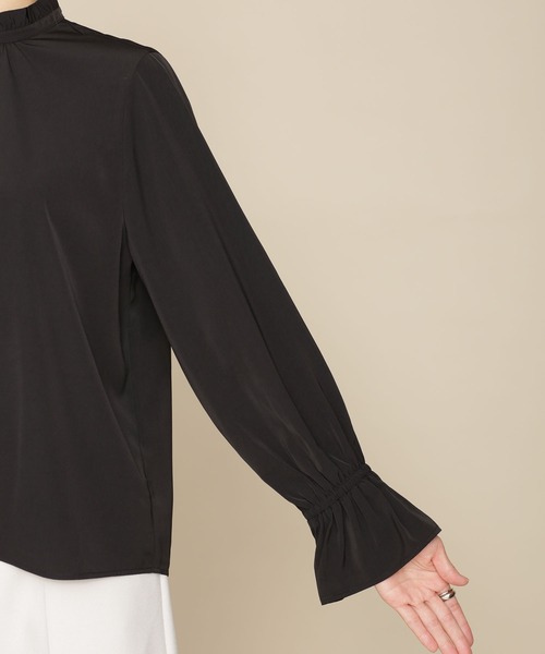 NANO universe（ナノユニバース）の「WEB限定/フリルスタンドカラーブラウス 長袖（シャツ/ブラウス・レディース・ブラック/ブルー/アイボリー・FREE）」の15枚目の写真