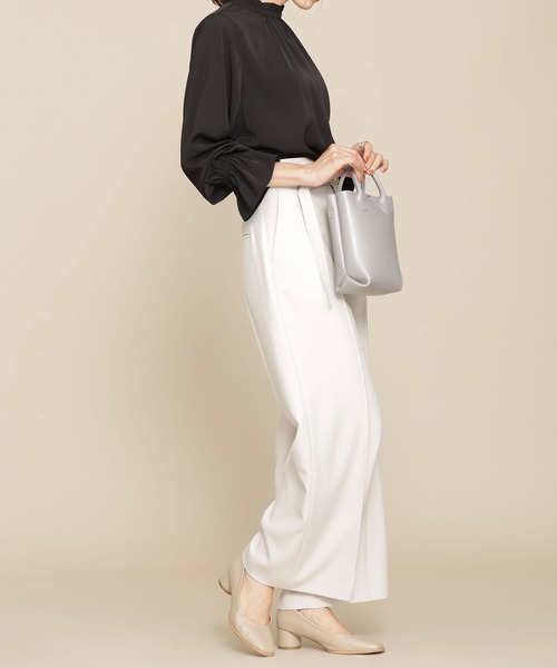 NANO universe（ナノユニバース）の「WEB限定/フリルスタンドカラーブラウス 長袖（シャツ/ブラウス・レディース・ブラック/ブルー/アイボリー・FREE）」の16枚目の写真