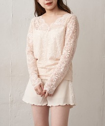 Chico | 【SALON by Chico限定】スカラップレースロンT(Tシャツ/カットソー)