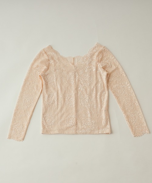 Chico(チコ)の「【SALON by Chico限定】スカラップレースロンT(Tシャツ/カットソー・レディース・アイボリー/チャコールグレー/ピンク・FREE/SMALL)」の11枚目の写真