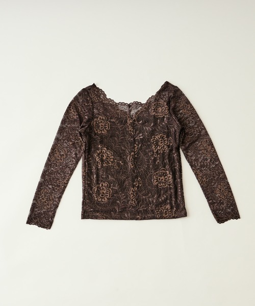 Chico(チコ)の「【SALON by Chico限定】スカラップレースロンT(Tシャツ/カットソー・レディース・アイボリー/チャコールグレー/ピンク・FREE/SMALL)」の18枚目の写真