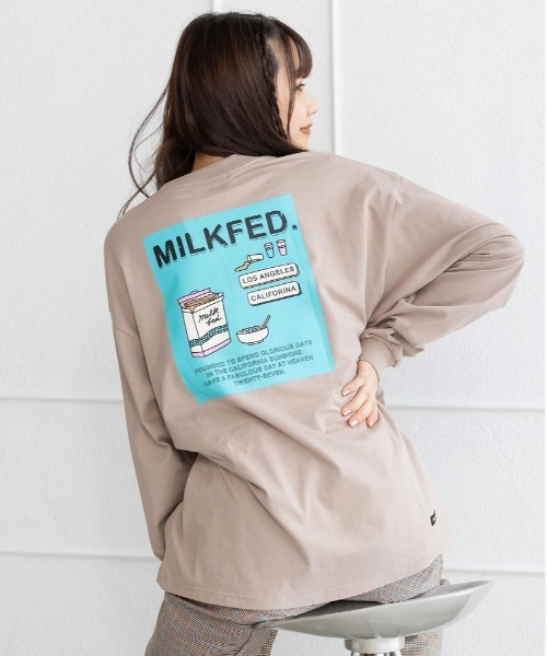 MILKFED.(ミルクフェド)の「LS TEE CEREAL(Tシャツ/カットソー・レディース・ブラック/ベージュ/ホワイト/ライトパープル・ONE SIZE)」の3枚目の写真